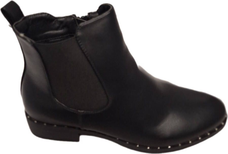 LUCKYSHOES -CHELSEABOOTS-LEDERLOOK STUDS LANGS ZOOLRAND