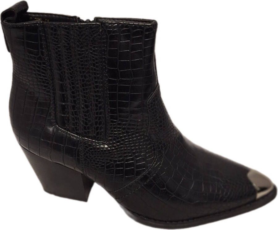 LUCKYSHOES -ENKELLAARSJE-BLOKHAK -CROCODILE LEDERLOOK