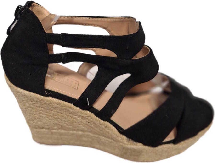 LUCKYSHOES -ESPADRILLE-SLEEHAK- PLATEAU-SUEDELOOK