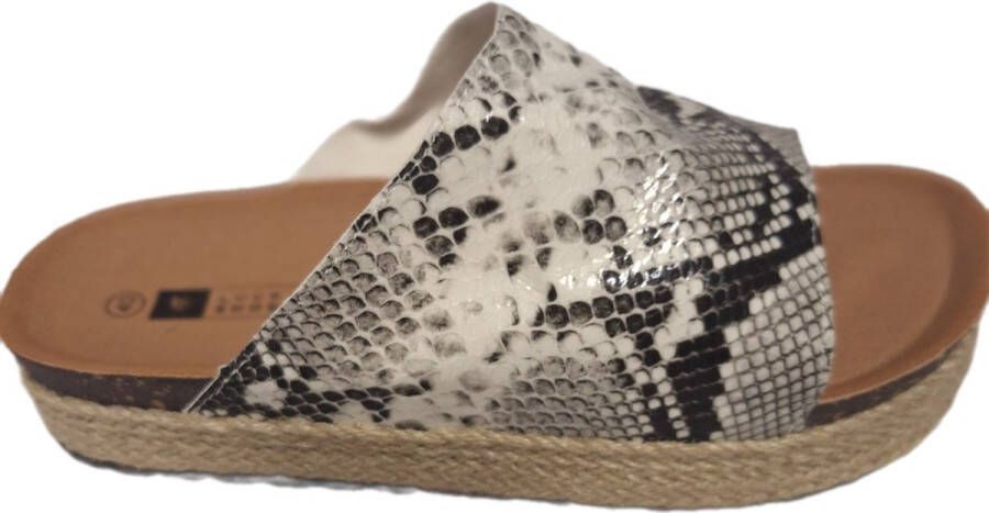 LUCKYSHOES -ESPADRILLESLIPPER-SNAKEPRINT-PLATEAUZOOL