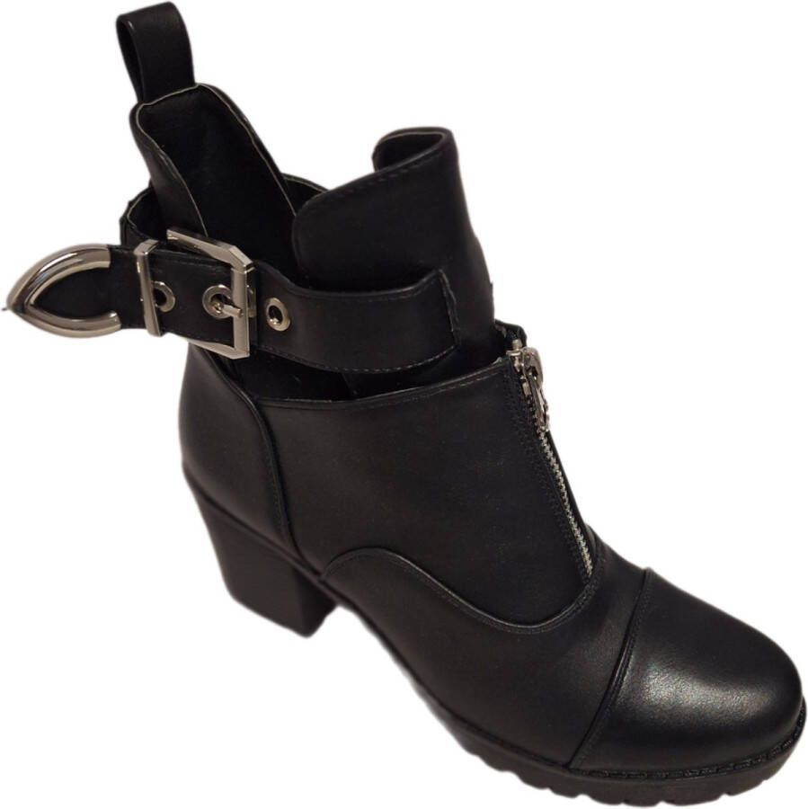 LUCKYSHOES -FANCYBOOTS- STRIP MET GESP-HAK -LEDERLOOK