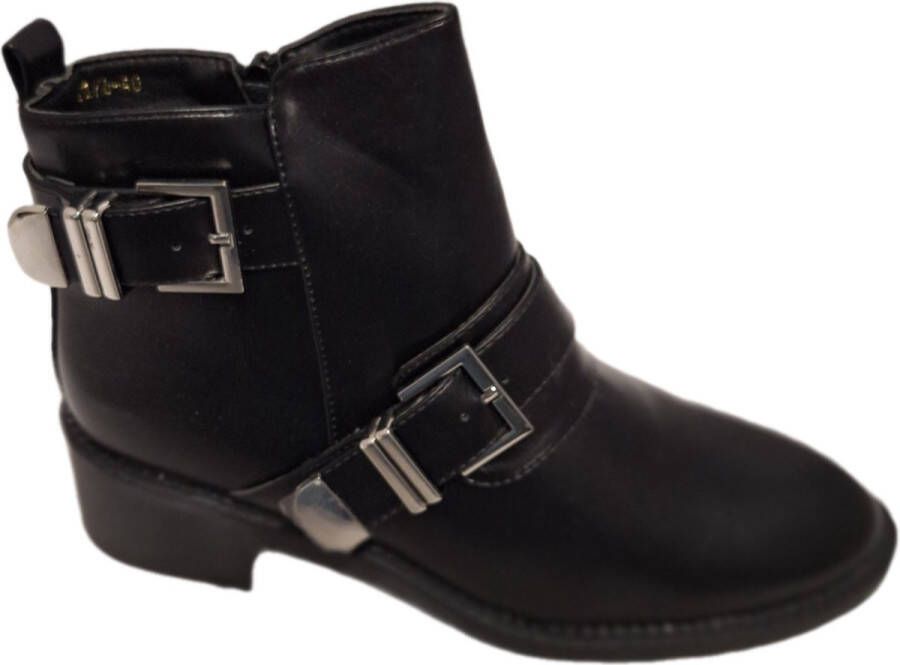 LUCKYSHOES -GESP BOOTS-LEDERLOOK-2 GESPEN-CHELSEASTYLE