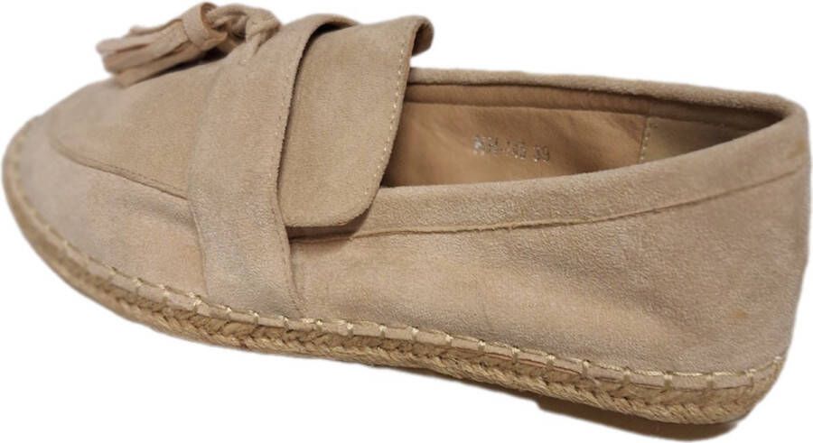 LUCKYSHOES -ESPADRILLE INSTAPPER-SUEDELOOK-BEIGE-ESPANDRILLE