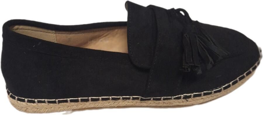 LUCKYSHOES-LOAFER-SUEDELOOK-BLACK-ESPADRILLE