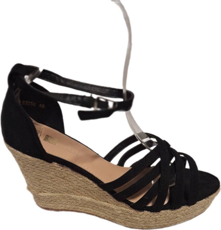 LUCKYSHOES -ESPARILLE-SLEEHAK-PLATEUZOOL-FAKESUEDE-SMALLE BANDJES