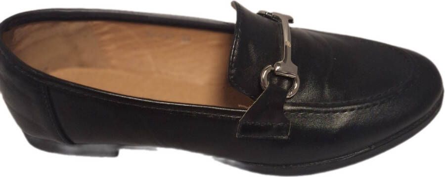 LUCKYSHOES -LOAFER-LEDERLOOK-BLACK-COLLEGESTYLE