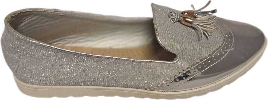 LUCKYSHOES -LOAFER-SILVER MESH-GOLF STYLE
