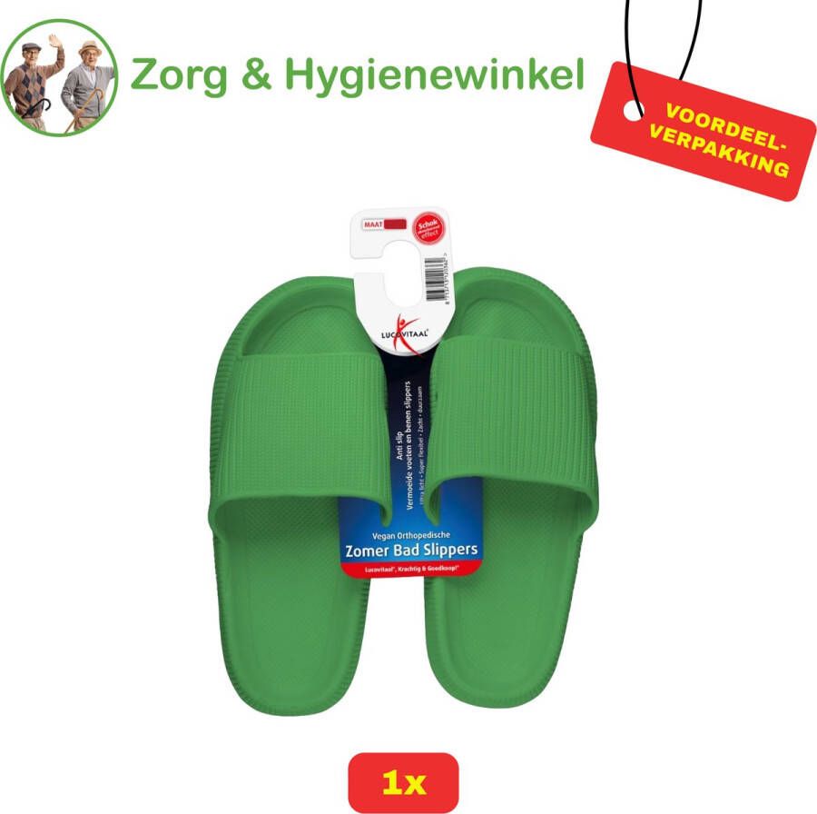 Lucovitaal Orthopedische Zomer Badslippers (Groen 1 Paar)