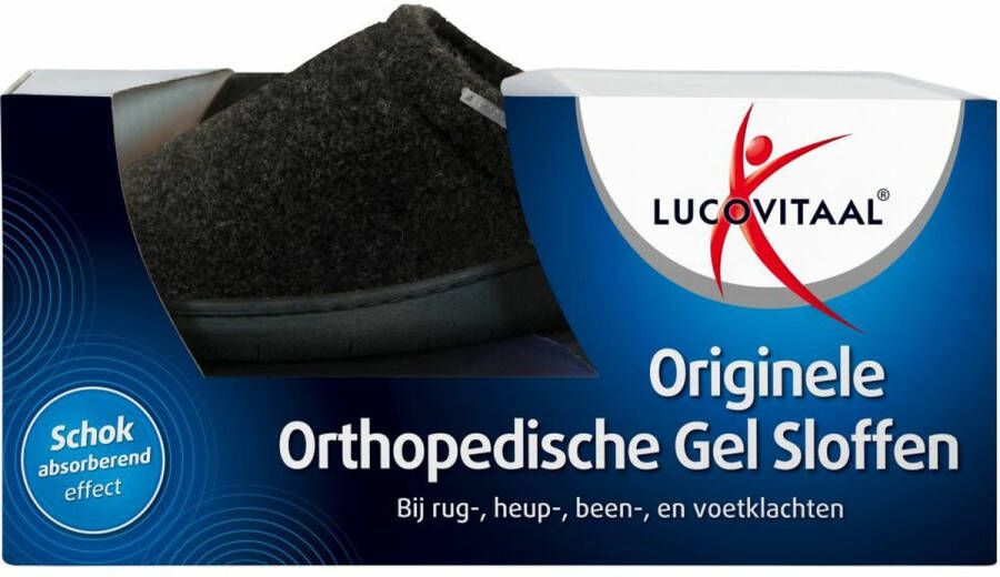 Lucovitaal Orthopedische Gel Sloffen Zwart 44-45 3x1 paar Voordeelverpakking