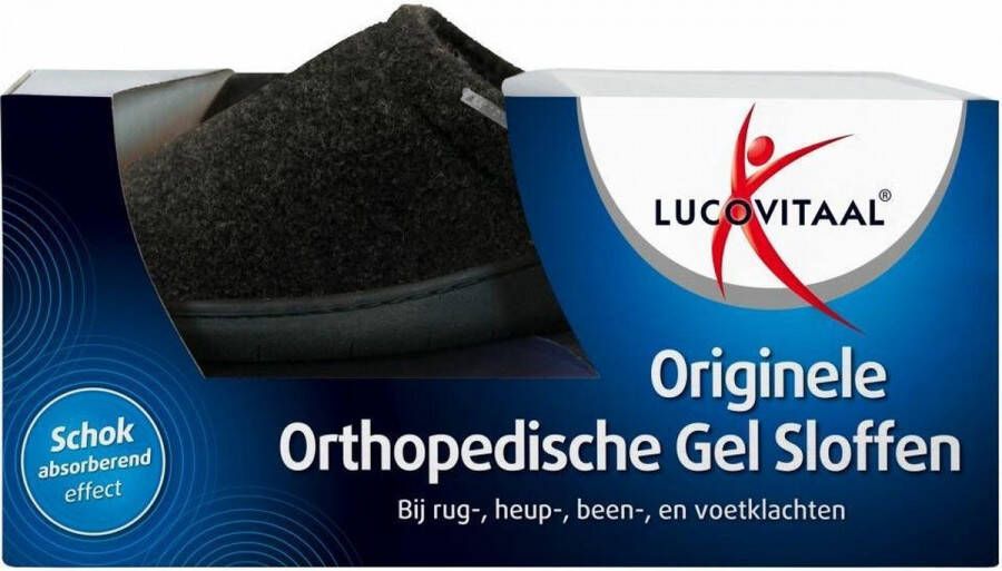 Lucovitaal Orthopedische Gel Sloffen Zwart 44-45 3x1 paar Voordeelverpakking
