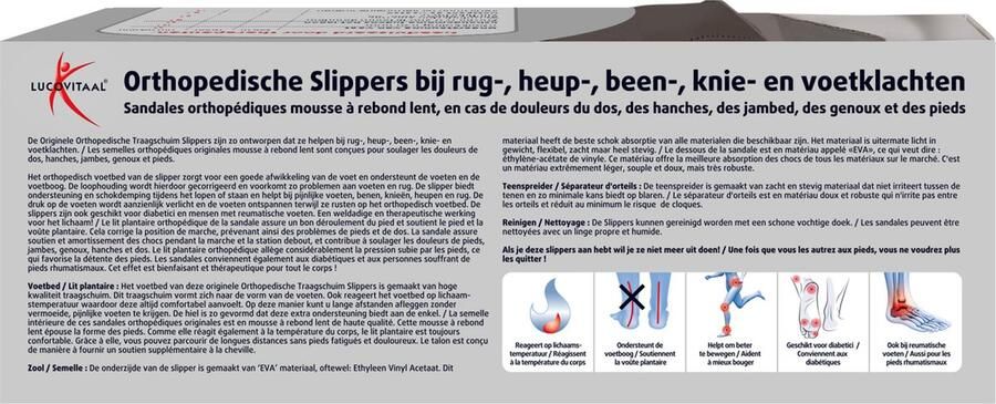Lucovitaal Orthopedische Slipper Zwart -42 1 paar - Foto 4