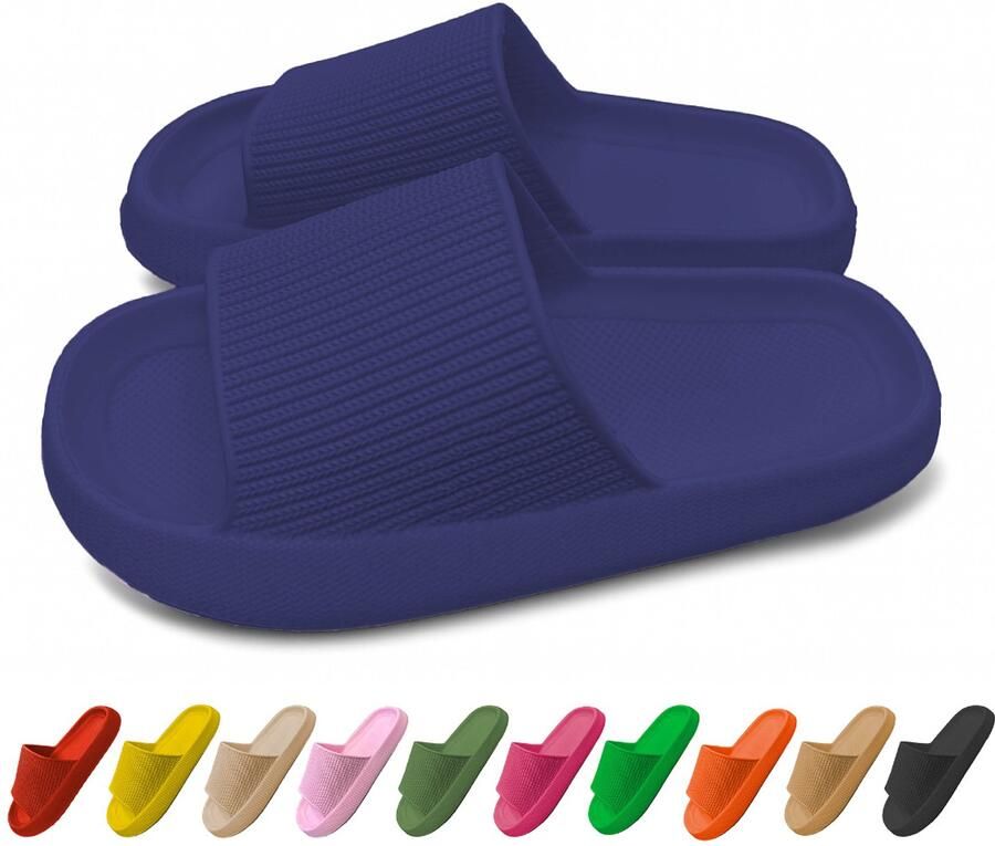 Lucovitaal Orthopedische Zomer Badslippers (Donker blauw)