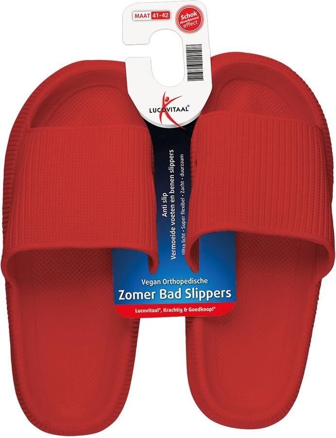 Lucovitaal Orthopedische Zomer Badslippers (Rood)