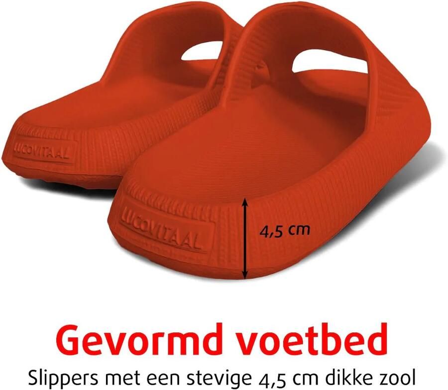 Lucovitaal Orthopedische Zomer Badslippers (Rood)