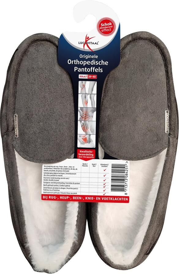Lucovitaal PANTOFFEL ORTHOPEDISCHE M.39-40 ANTRACIET HANGER - Foto 2