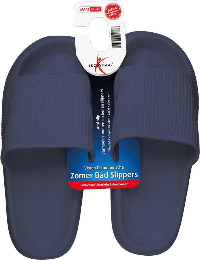 Lucovitaal Zomer Badslipper 41-42 Donkerblauw (1 paar)