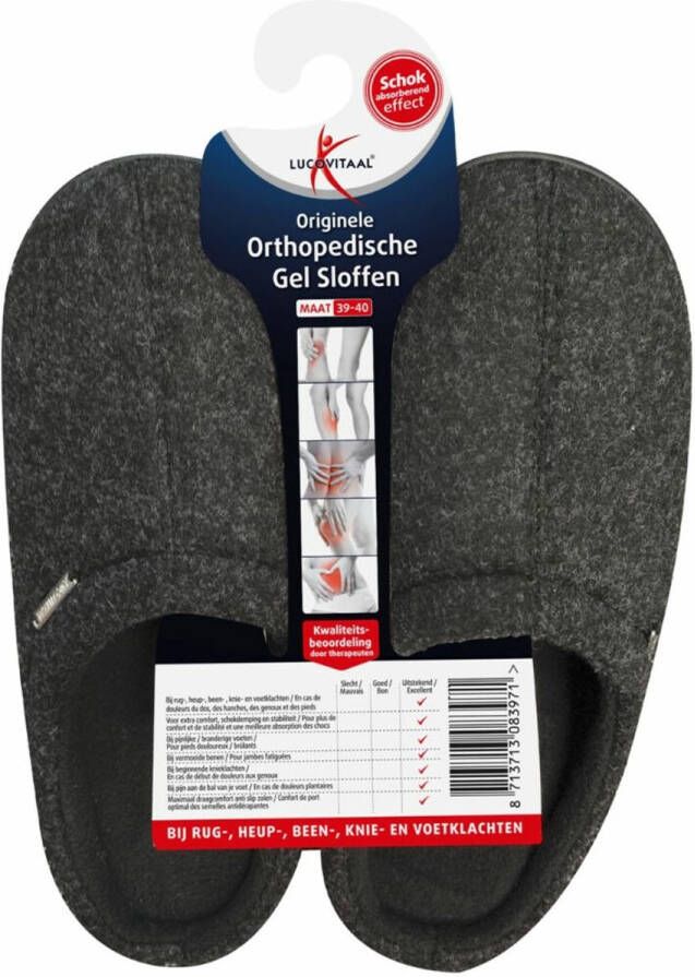 Lucovitaal Orthopedische Gel Sloffen Zwart 39-40 1 paar
