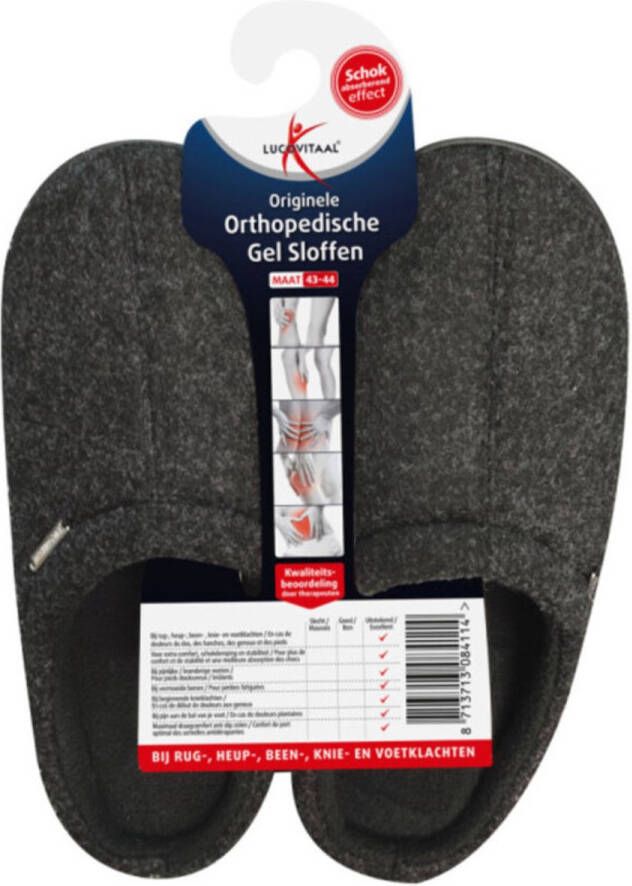 Lucovitaal Orthopedische Gel Sloffen Zwart 43-44 1 paar