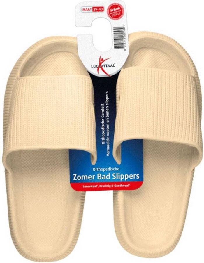 Lucovitaal Orthopedische Bad Slippers Beige 1 paar