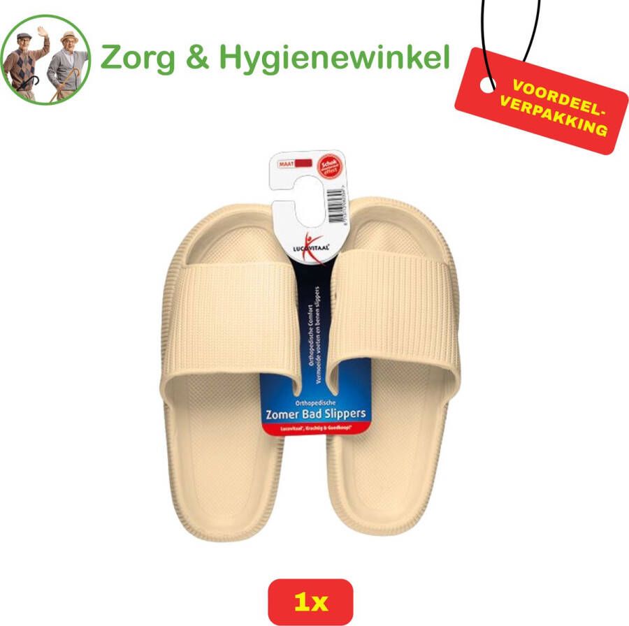 Lucovitaal Orthopedische Zomer Badslippers (Beige 1 Paar)