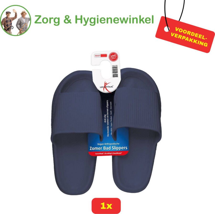 Lucovitaal Orthopedische Zomer Badslippers (Donker blauw 1 Paar)