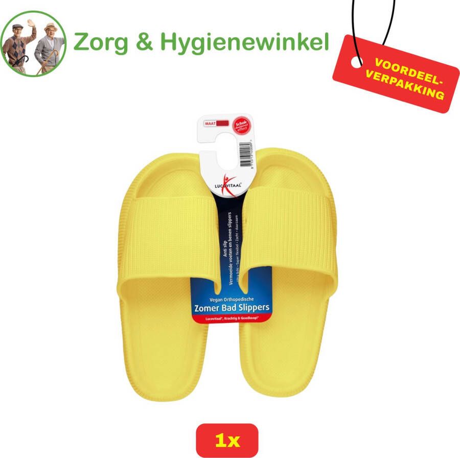 Lucovitaal Orthopedische Zomer Badslippers (Geel 1 Paar)