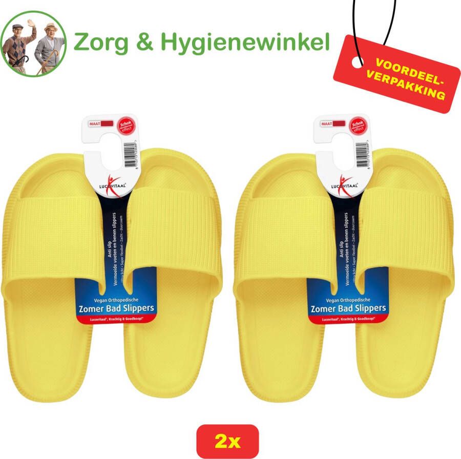 Lucovitaal Orthopedische Zomer Badslippers (Geel 2 Paar)