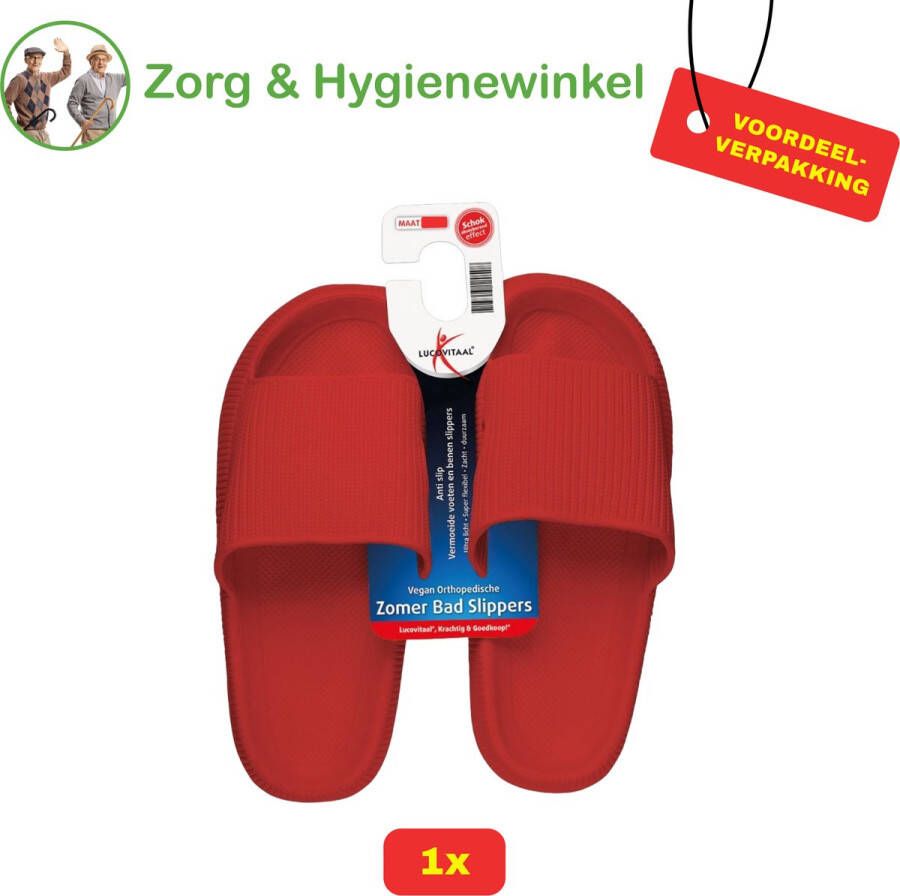 Lucovitaal Orthopedische Zomer Badslippers (Rood 1 Paar)