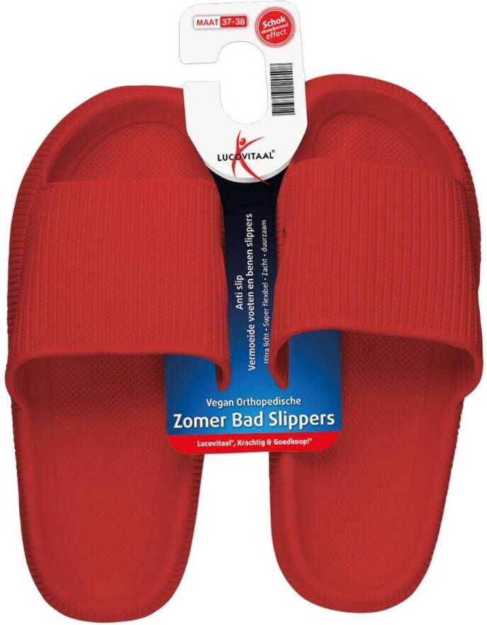 Lucovitaal Orthopedische Zomer Badslippers (Rood)