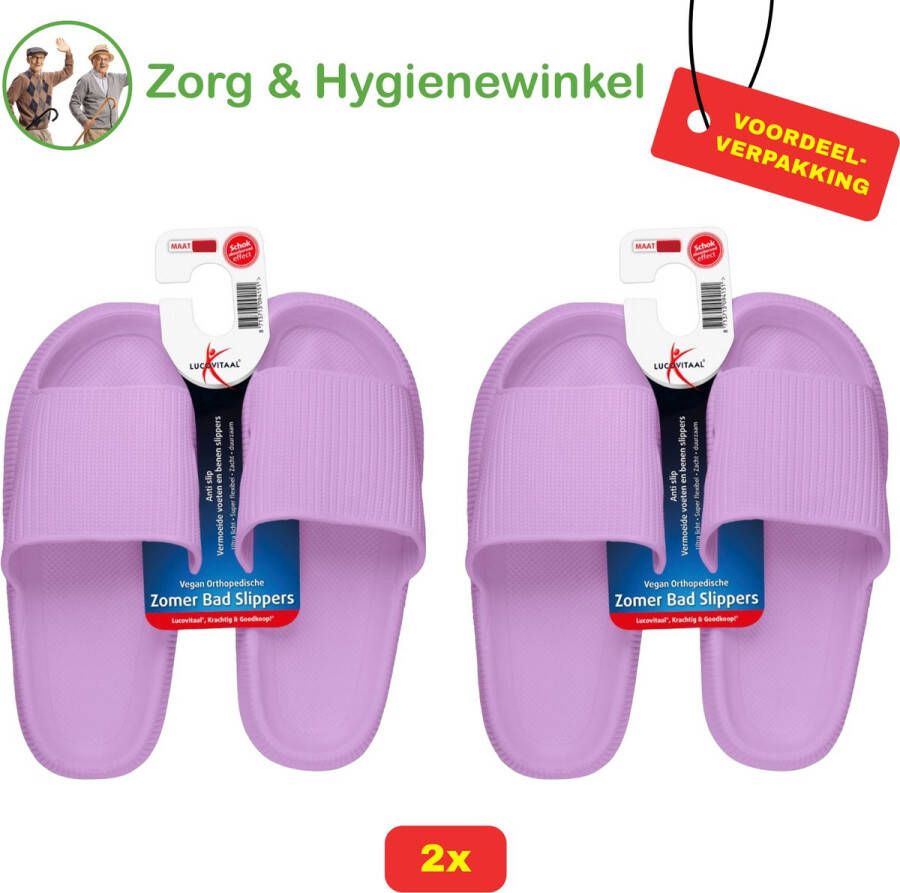 Lucovitaal Orthopedische Zomer Badslippers (Roze 2 Paar)