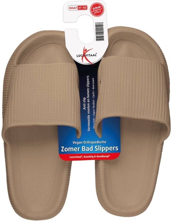 Lucovitaal Orthopedische Zomer Badslippers (Taupe)