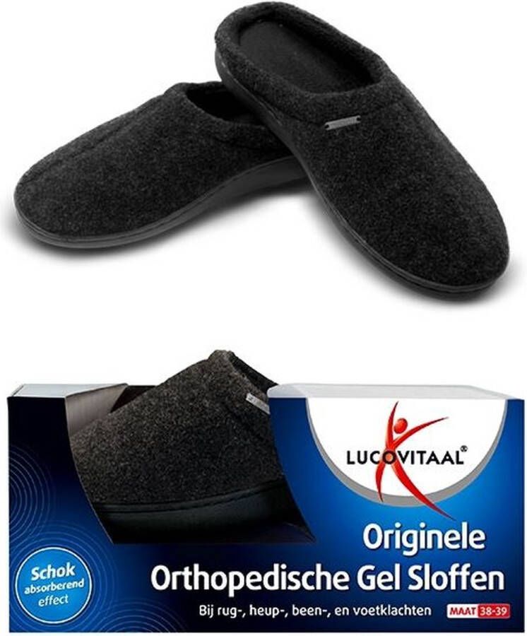 Lucovitaal Orthopedische Gel Sloffen Zwart 41-42 1 paar