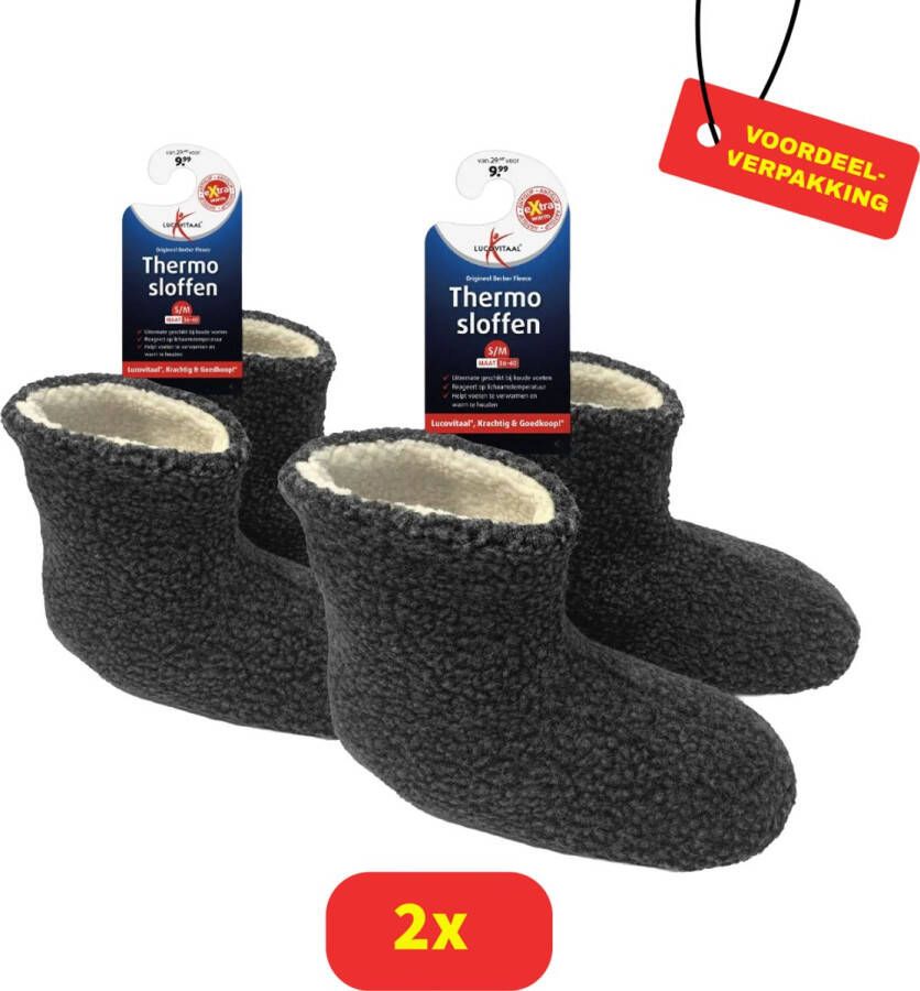 Lucovitaal Thermo Sloffen 2 stuks Voordeelverpakking