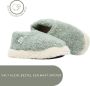 LuLu wonen LuLu- Pantoffels Sloffen Groen Wit 100% Schapenwol Antislip zool - Thumbnail 1