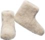 LuLu wonen LuLu- Wollen Sloffen Pantoffels Crème Roze antislip zool Laarsmodel Dames - Thumbnail 1