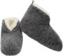 LuLu wonen LuLu- Grijze wollen Sloffen Pantoffels met antislip zool enkelhoog en - Thumbnail 1