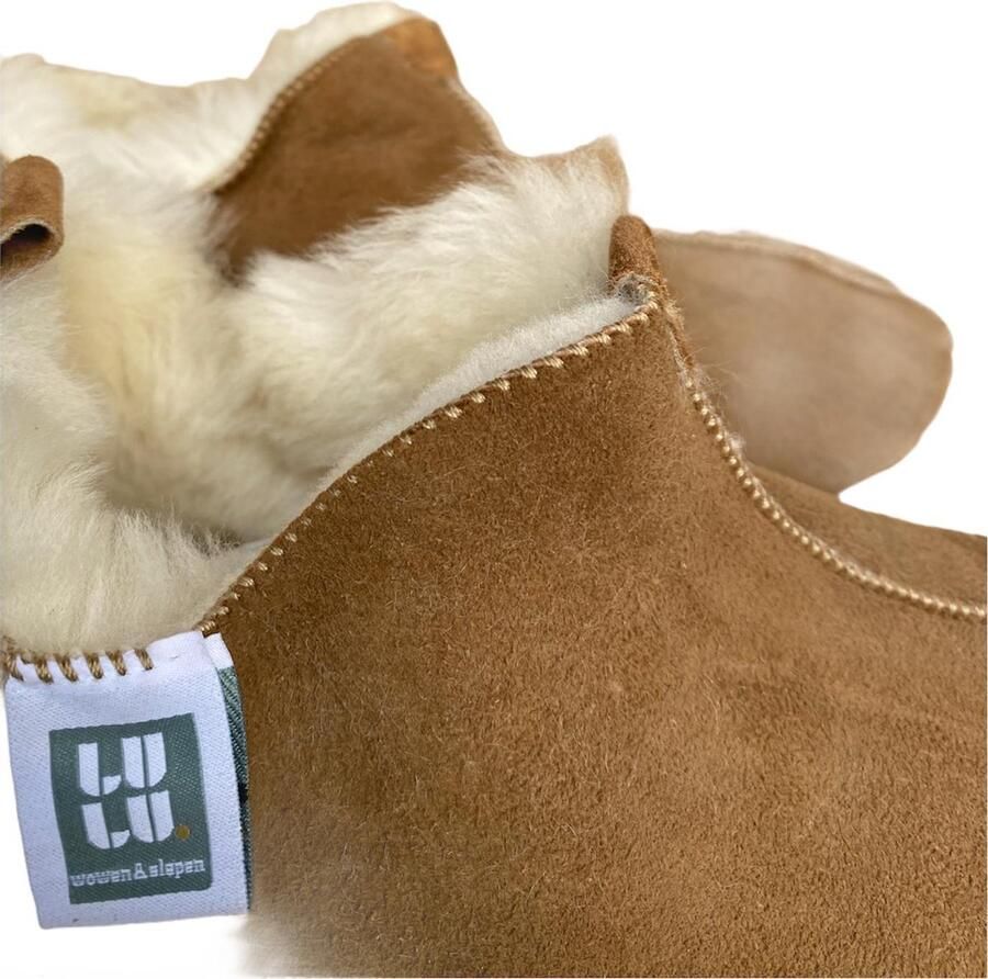 LuLu wonen LuLu- Leren sloffen pantoffels gevoerd met Schapenvacht - Foto 3