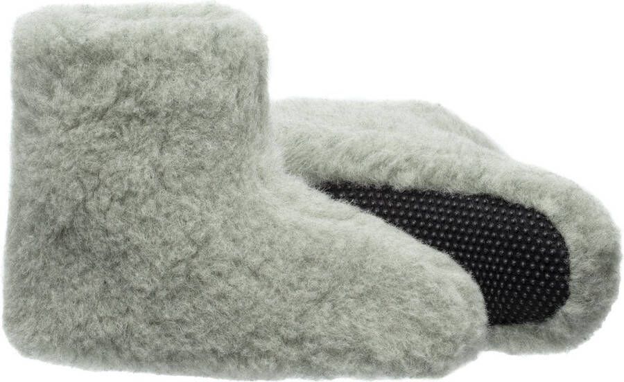 LuLu wonen LuLu- Merino Wollen sloffen pantoffels groen Antislip zool Laarsmodel Dames - Foto 4