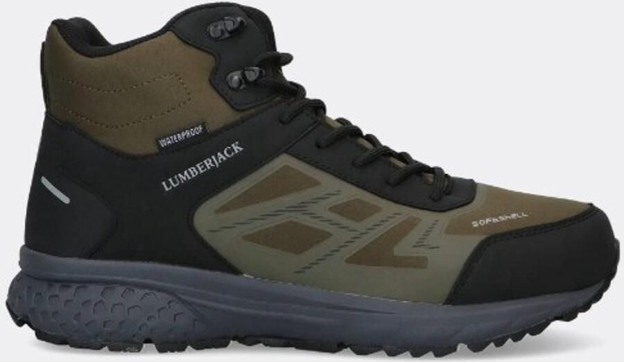 Lumberjack -Josep Outdoor Wandelschoenen Mid-Cut Sneakers Khaki Zwart Waterproof Softshell & Uitneembare Binnenzool