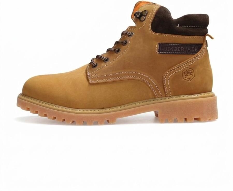 Lumberjack River SM00101048 H01- M0001 hoge lederen veterschoenen Camel Dk bruin