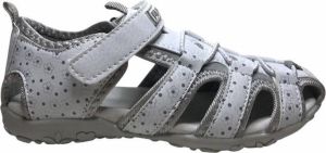 Lumberjack velcro bloemen gesloten sandalen M0177 wit silver