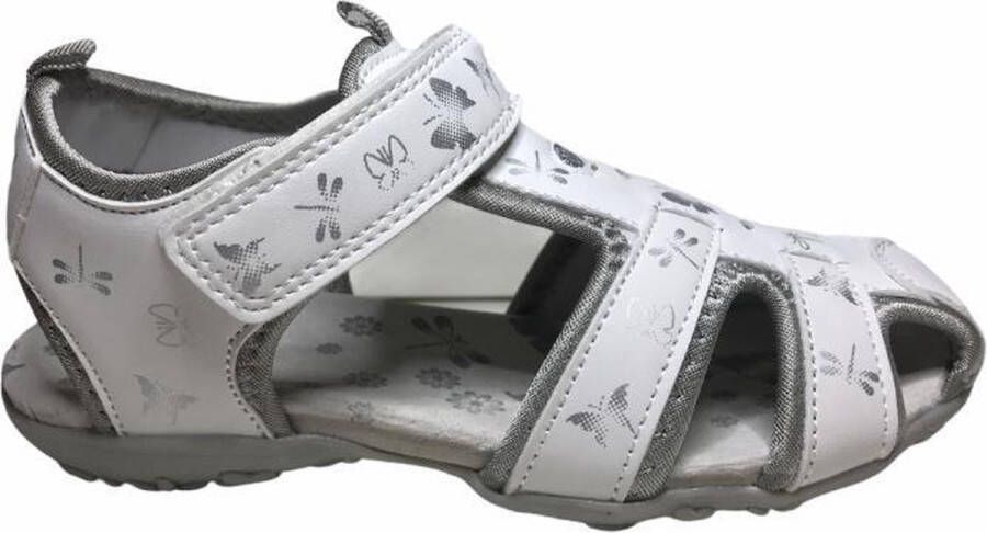 Lumberjack velcro vlinders gesloten sandalen M0167 wit silver