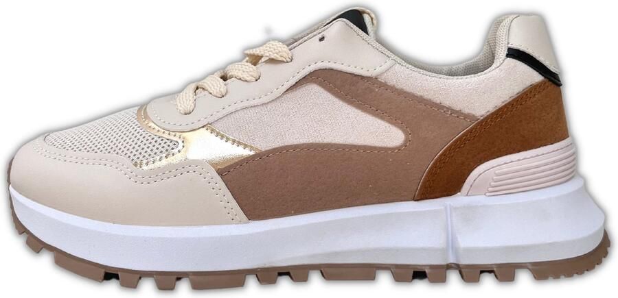 Lundholm dames sneakers schoenen dames sneakers beige goud bruin Scandinavisch design Røsvik serie