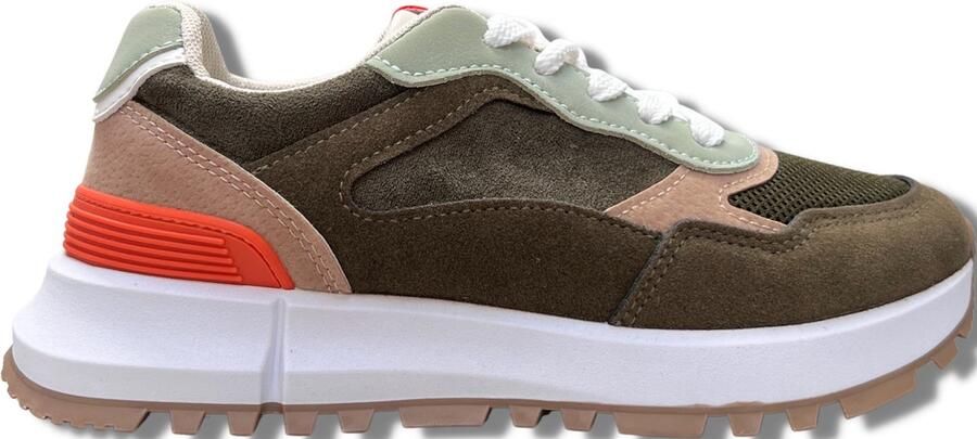 Lundholm dames sneakers schoenen dames sneakers groen bruin mint beige oranje Scandinavisch design Røsvik serie