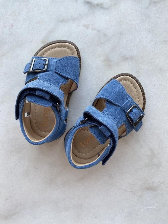 Lunella sandaal blauw met verstevigde hiel