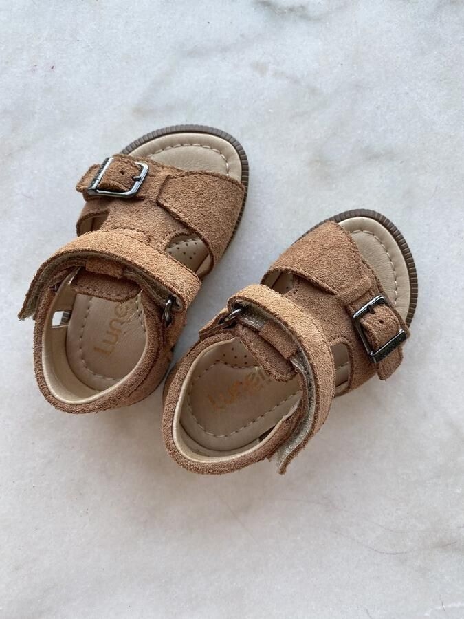 Lunella sandaal met hiel cognac