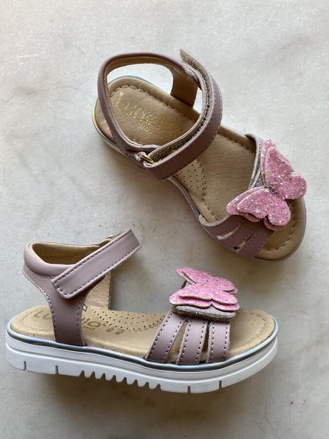 Lunella sandaal vlinder roze