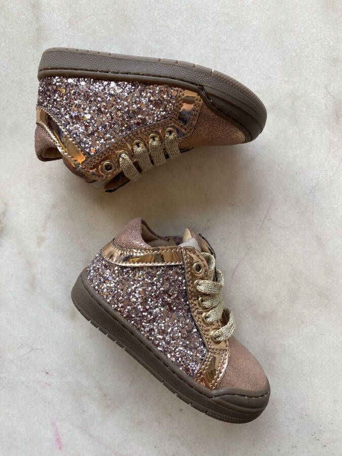 Lunella Meisjessneaker glitter met beschermtop