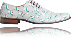 Lureaux Bella Ciao Kleurrijke Schoenen Voor Heren Veterschoenen Met Print