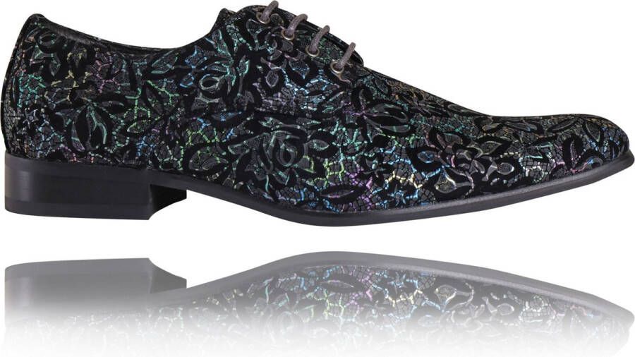 Lureaux Black Fusion Kleurrijke Schoenen Voor Heren Veterschoenen Met Print